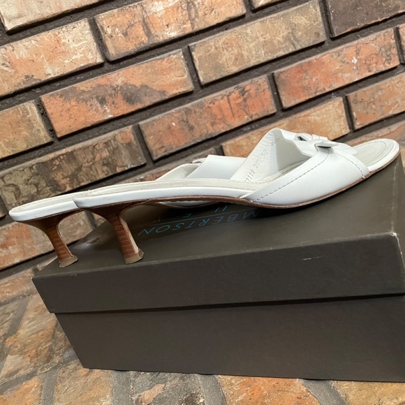 COPY - White Leather Mule heel sandals * Lamberton Truex * Size 9.5 - Picture 3 of 6